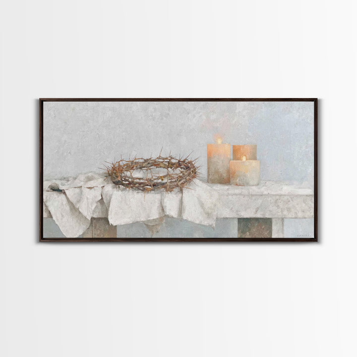 Crown Of Mercy – Framed Canvas Print – Christian Wall Art – Christian Art Canvas – Jesus Painting – Christian Christmas Art
