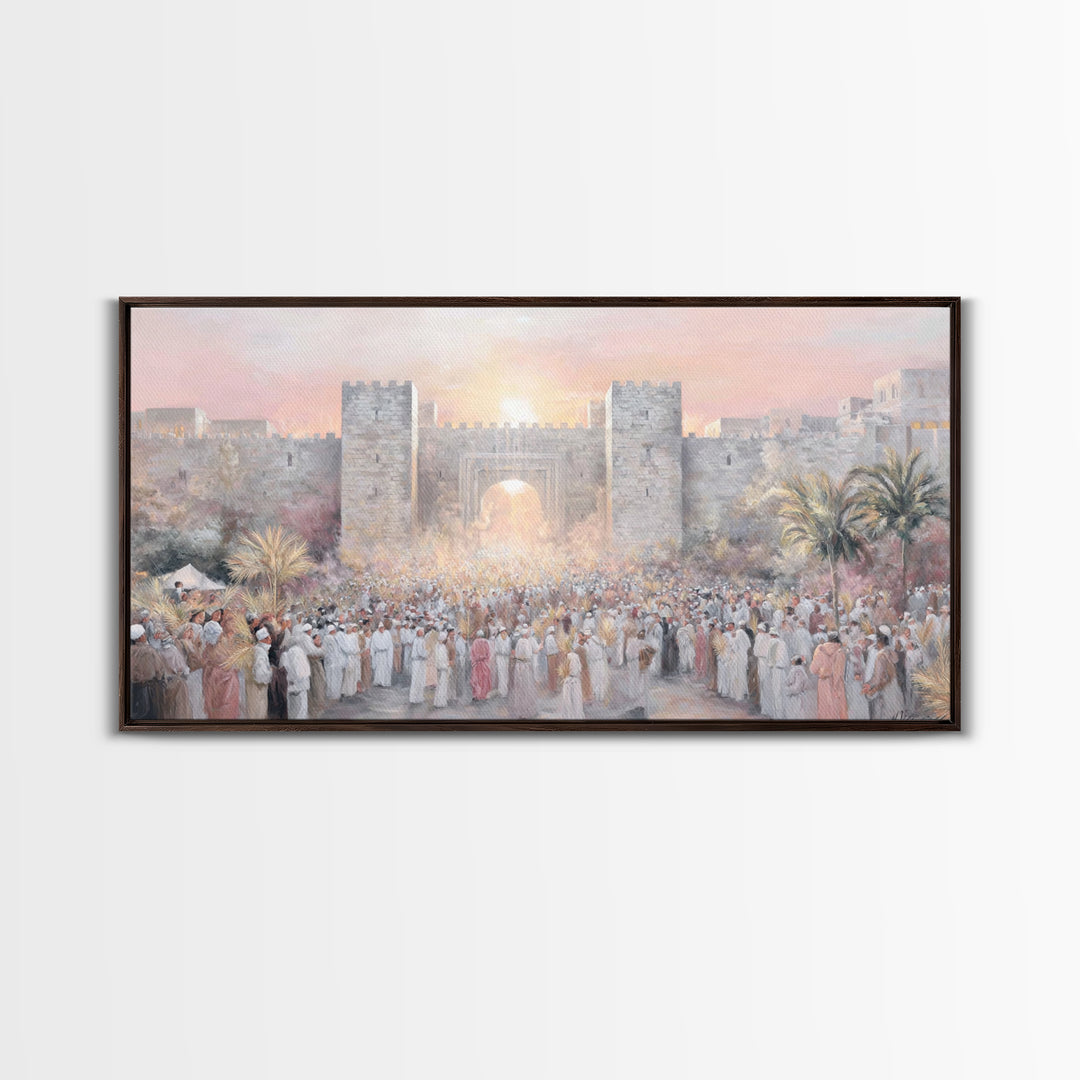 Hosanna Sunrise – Framed Canvas Print – Christian Christmas Art – Christian Art Canvas – Christian Wall Art – Large Christian Painting