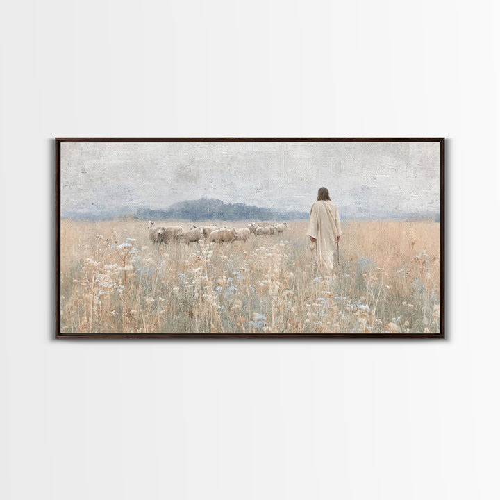 Fields Of Mercy, Framed Canvas Print, Christian Art Print, Jesus Painting, Christian Wall Art, Modern Christian Art, Christian Christmas Ar