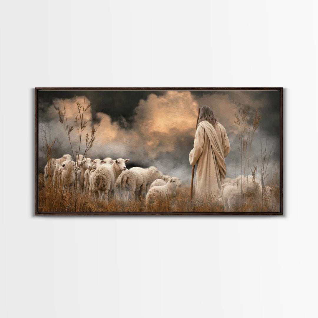 Hillside Hope | Framed Canvas Print | Christian Art Canvas | Christian Wall Art | Jesus Painting | Christian Christmas Art | Modern Christi