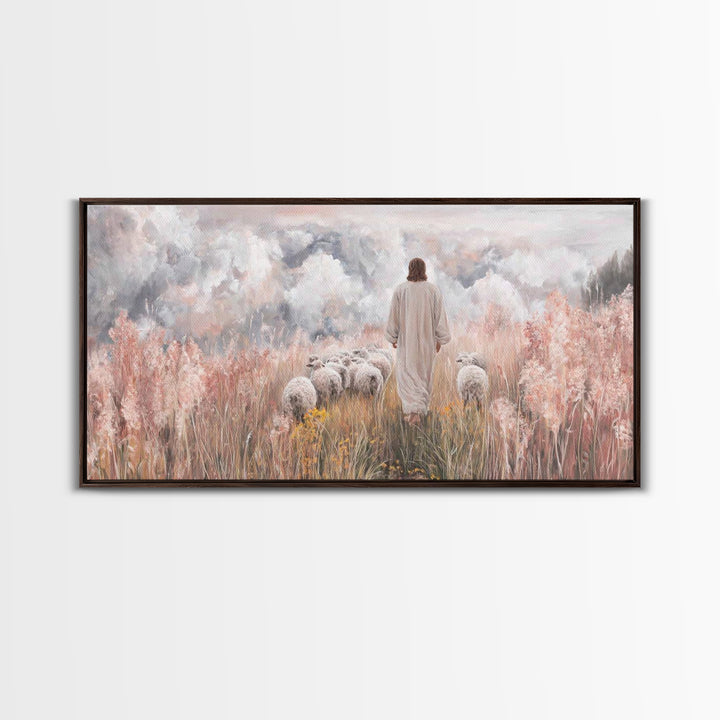 Clouds Of Promise – Framed Canvas Print – Christian Art Canvas – Jesus Painting – Christian Wall Art – Christian Gift Ideas – Christmas Art