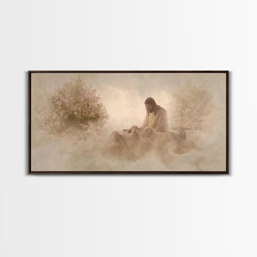 Heavenly Path - Framed Canvas Print - Christian Art Canvas - Jesus Painting Canvas - Christian Decorations - Christmas Art Prints
