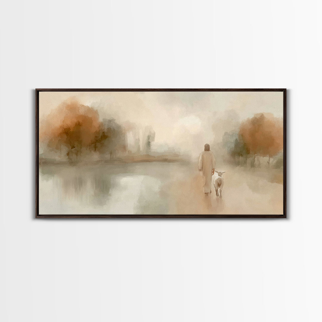 Quiet Redeemer – Framed Canvas Print – Christian Art Canvas – Jesus Painting – Christian Wall Art – Minimalist Christian Art – Christian Gi
