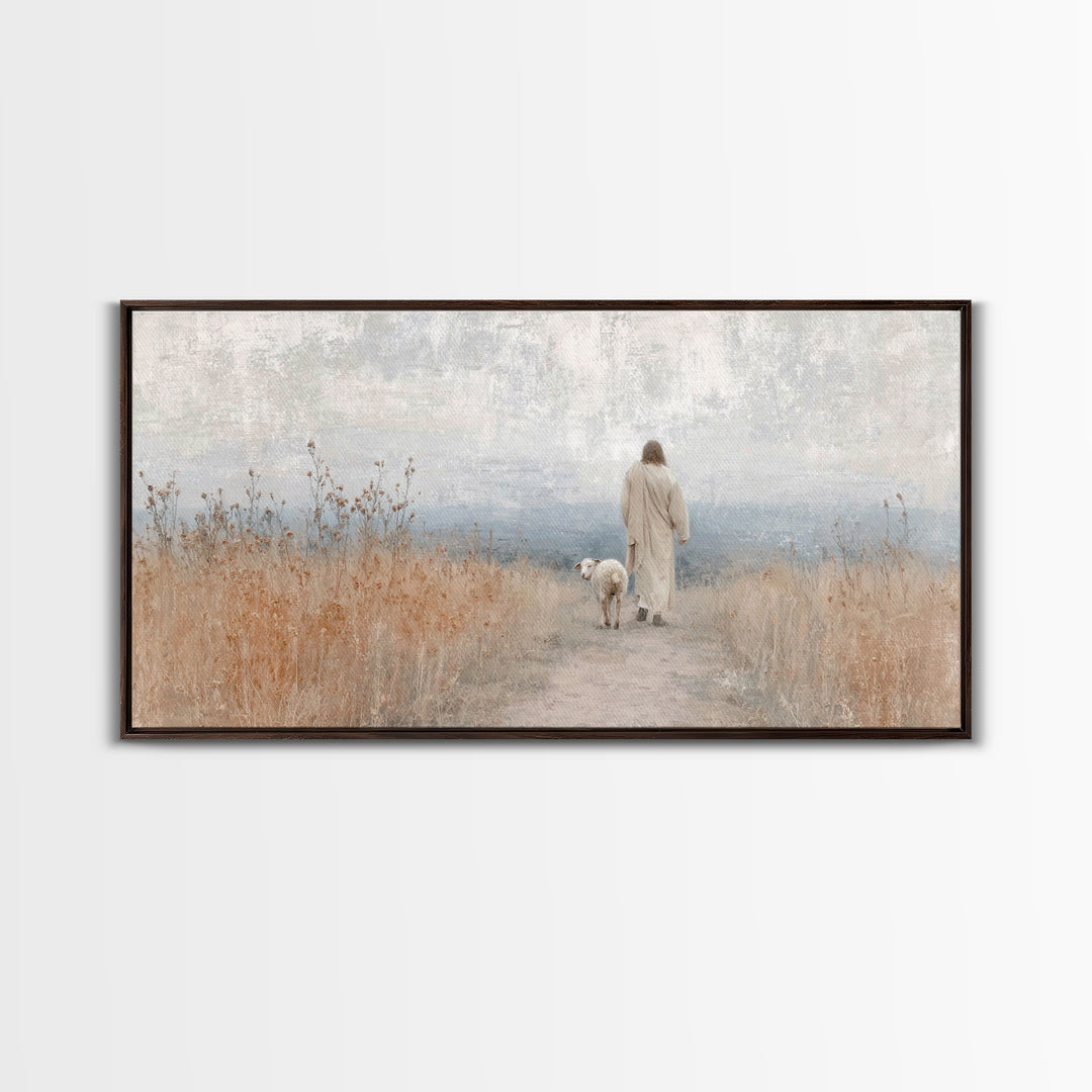 Holy Night Path | Framed Canvas Print | Christian Art Canvas | Jesus Painting | Christian Wall Art | Modern Christian Painting | Christian