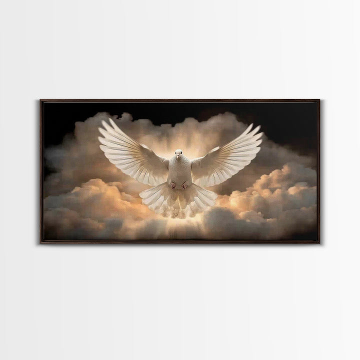 Dove Of Glory – Framed Canvas Print – Christian Painting – Large Christian Painting – Moody Christian Art – Christian Decor