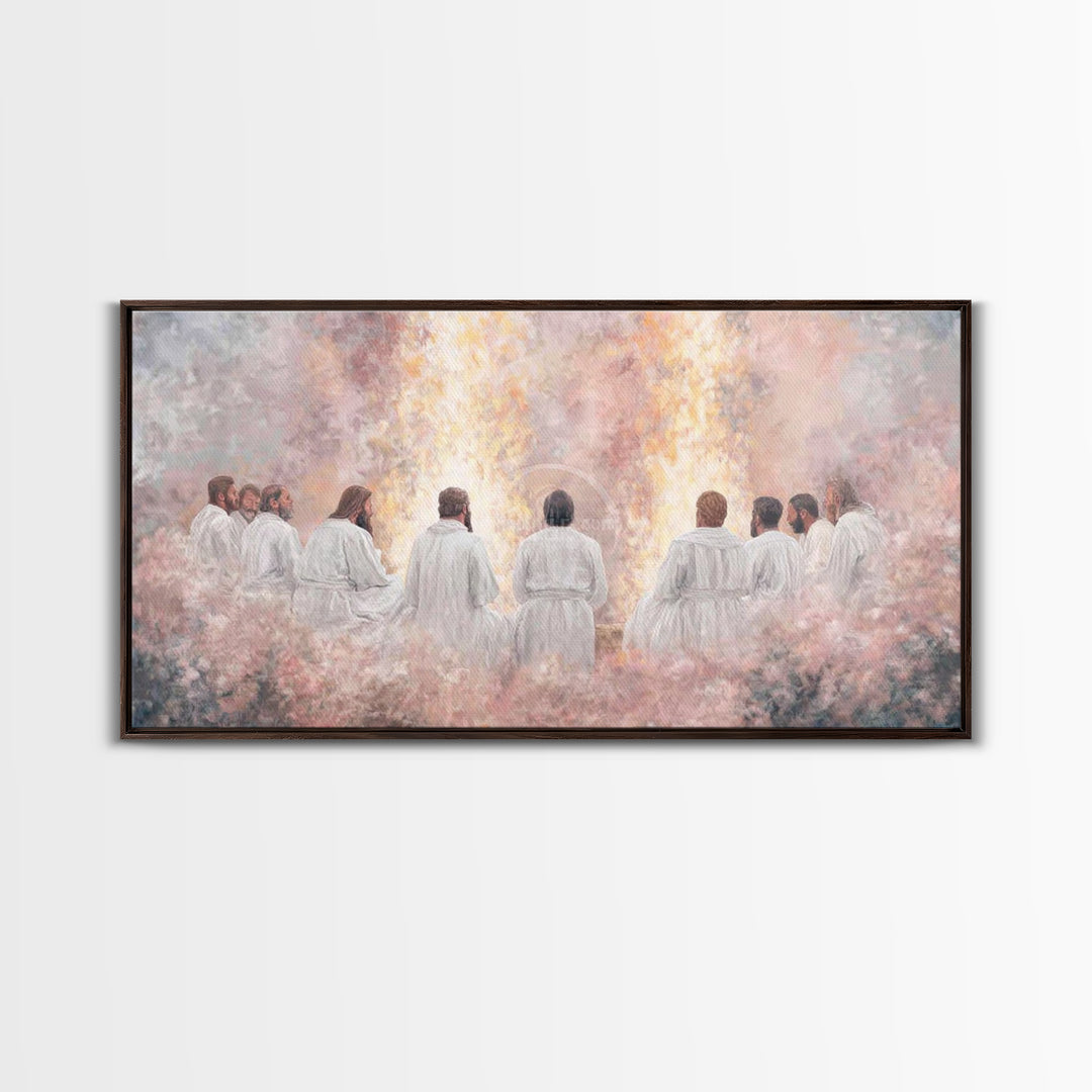 Circle Of Peace, Framed Canvas Print, Christian Art Print, Jesus Painting, Christian Wall Art, Christmas Canvas Wall Art