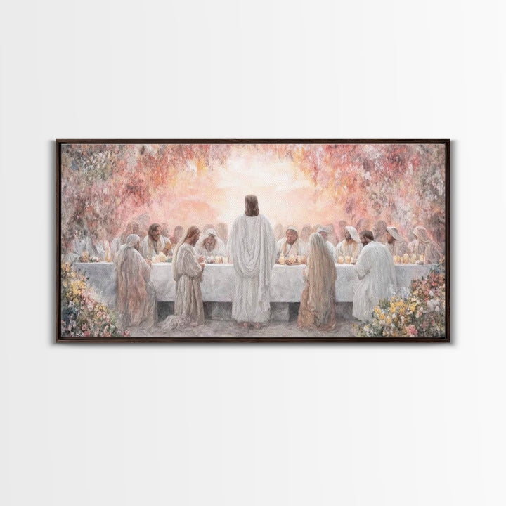 Radiant Supper | Framed Canvas Print | Christian Wall Art | Jesus Painting | Christian Christmas Art | Christian Art Canvas