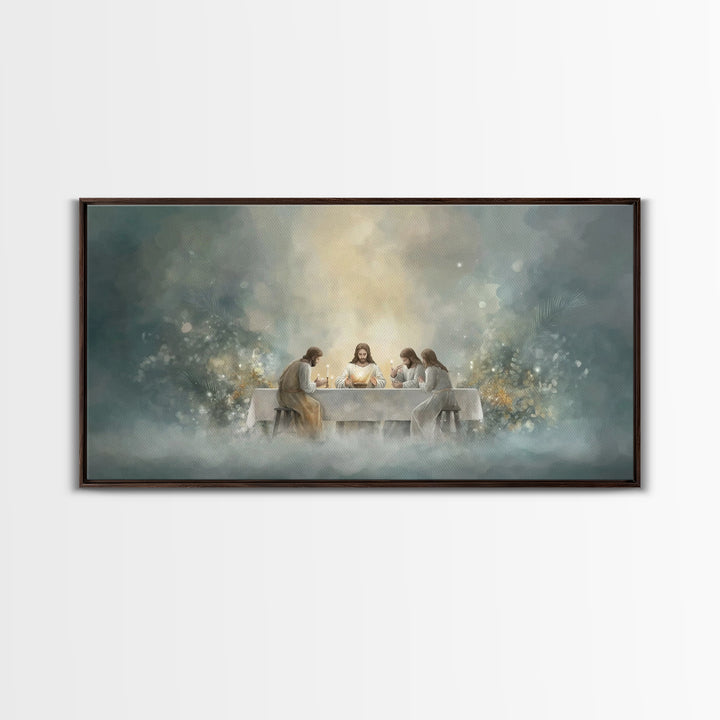 Heavenly Banquet – Framed Canvas Print – Christian Art Canvas – Jesus Painting – Christian Wall Art – Christmas Art Prints