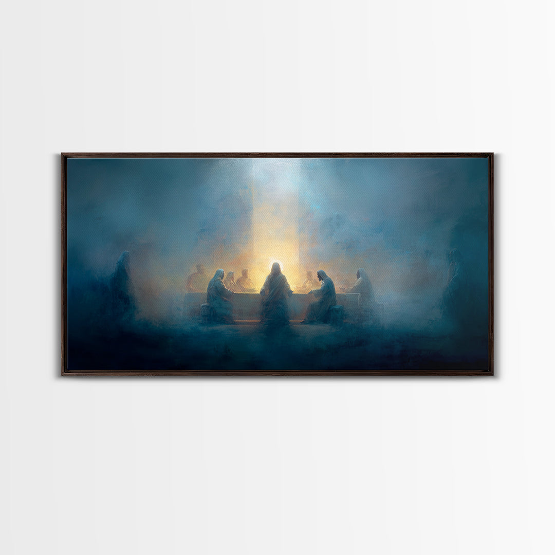 Sacred Communion, Framed Canvas Print, Christian Art Canvas, Christian Painting, Jesus Christmas Art, Christmas Wall Art