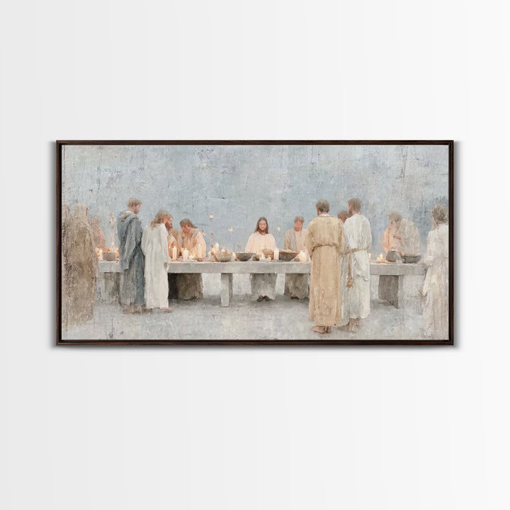Last Supper Grace – Framed Canvas Print – Christian Art Canvas – Christian Wall Art – Jesus Painting – Christmas Art