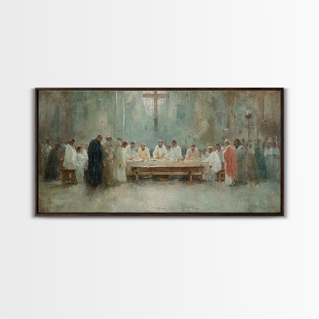 Sacred Communion Light – Framed Canvas Print – Christian Wall Art – Jesus Painting – Christian Art Canvas – Christian Decor – Christian Art
