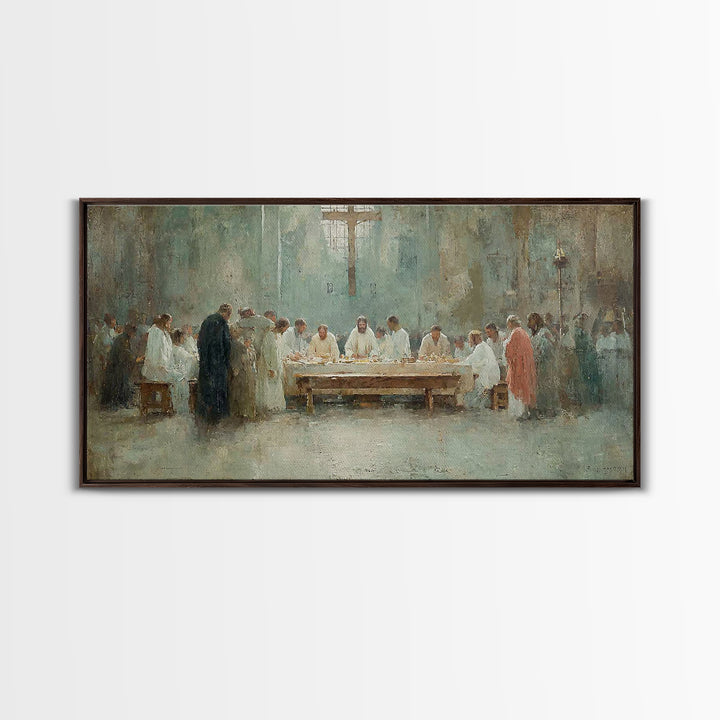 Sacred Communion Light – Framed Canvas Print – Christian Wall Art – Jesus Painting – Christian Art Canvas – Christian Decor – Christian Art
