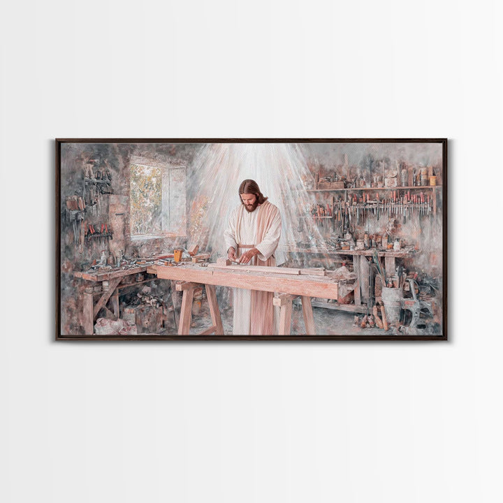 Carpenter’s Calling – Framed Canvas Print – Christian Wall Art – Jesus Painting – Christian Art Canvas – Christian Decor – Christian Art