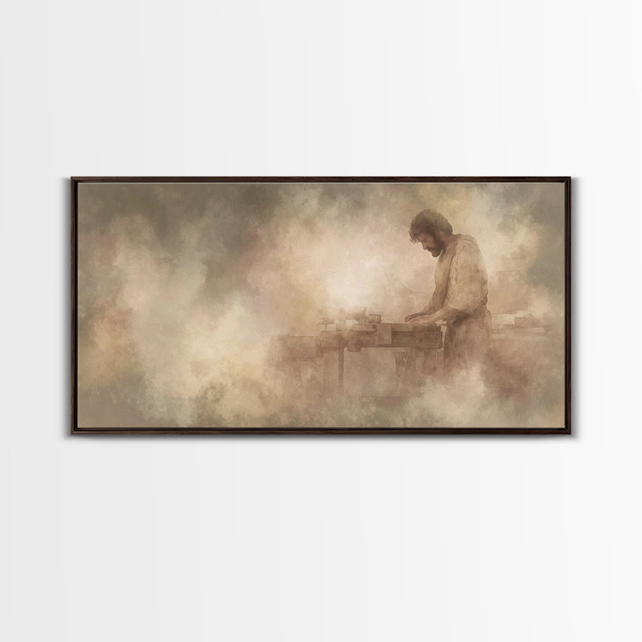 Breadmaker’s Blessing – Framed Canvas Print – Christian Art Canvas – Christian Wall Art – Christian Decor – Christian Christmas Art – Jesus