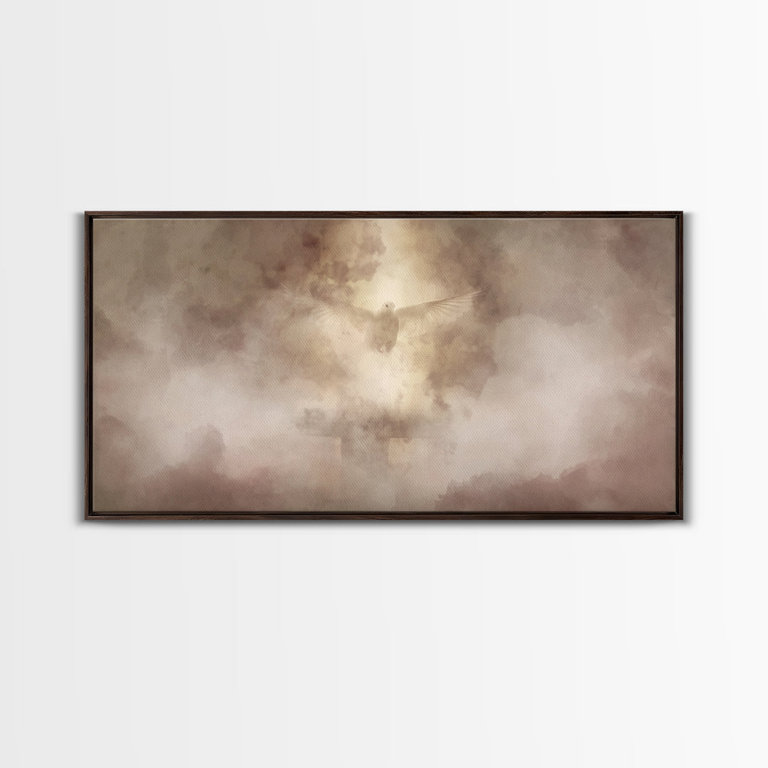 Spirit Ascending, Framed Canvas Print, Christian Art Painting, Modern Christian Painting, Christian Wall Art, Unique Christian Art
