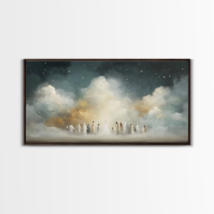 Starry Ascension – Framed Canvas Print – Christian Christmas Art – Christian Wall Art – Modern Christian Art – Christian Art Canvas – Chris