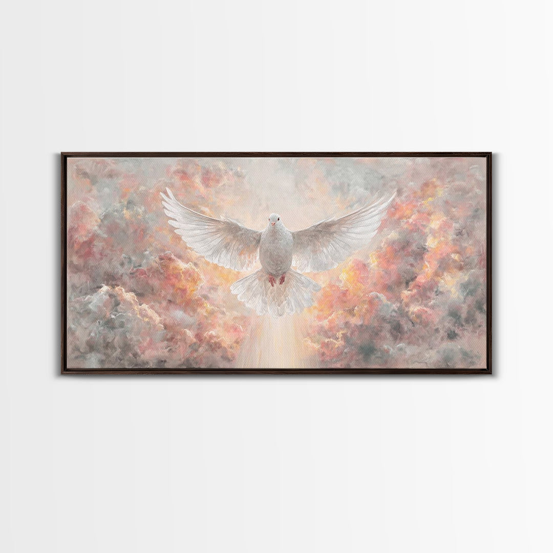 Radiant Descent – Framed Canvas Print – Christian Art – Christian Christmas Art – Framed Christmas Art – Christian Art Gift