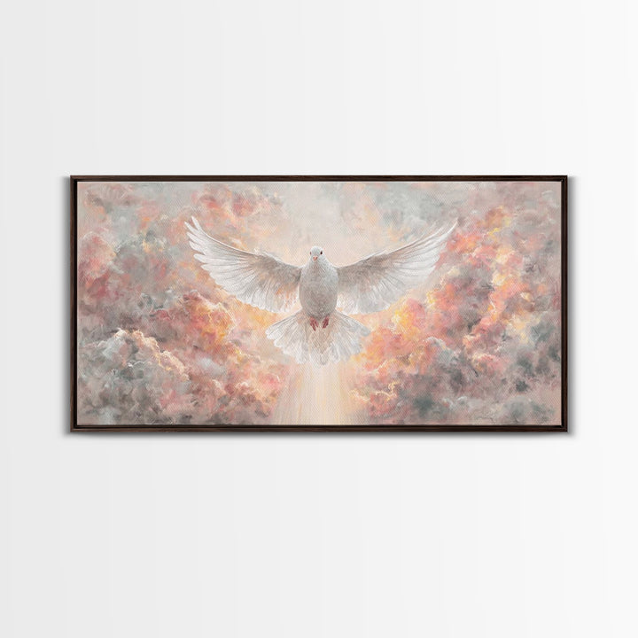 Radiant Descent – Framed Canvas Print – Christian Art – Christian Christmas Art – Framed Christmas Art – Christian Art Gift