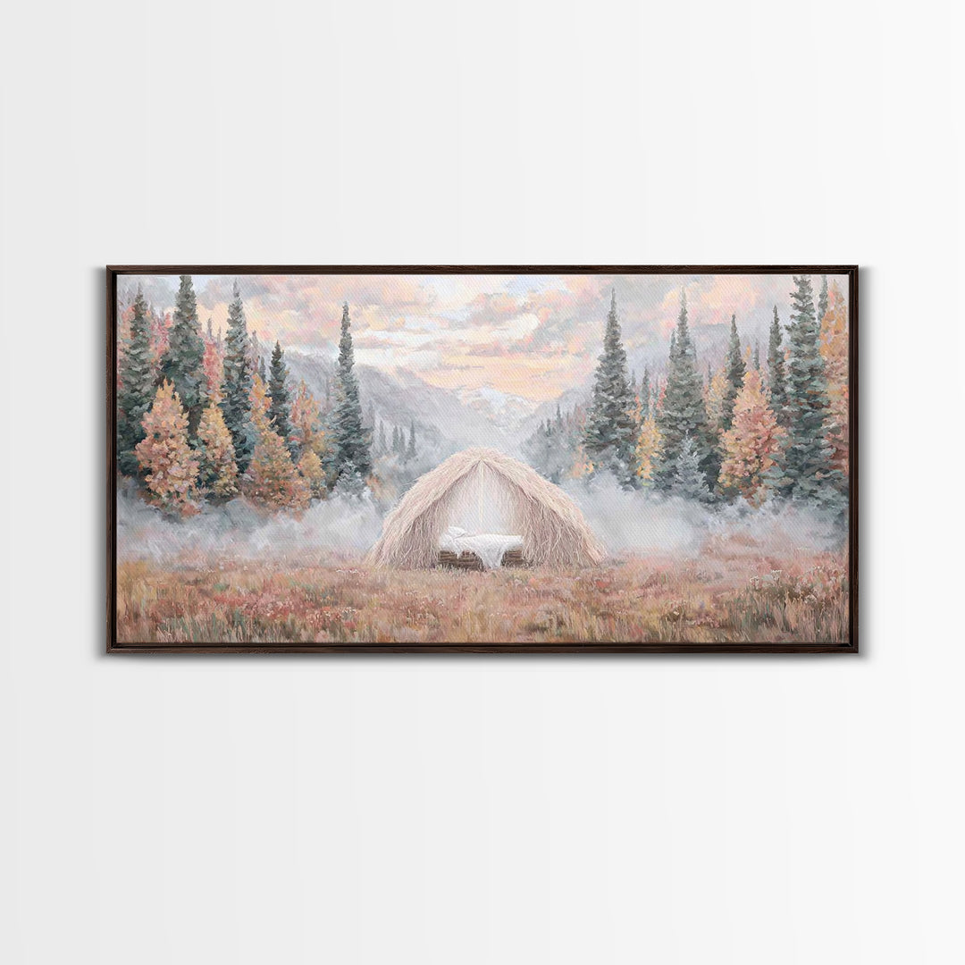 Forest Nativity | Framed Canvas Print | Christian Christmas Art | Jesus Painting | Christian Wall Art | Christmas Art | Christian Art Canva