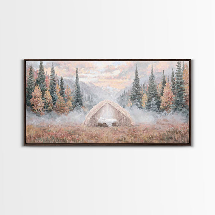 Forest Nativity | Framed Canvas Print | Christian Christmas Art | Jesus Painting | Christian Wall Art | Christmas Art | Christian Art Canva
