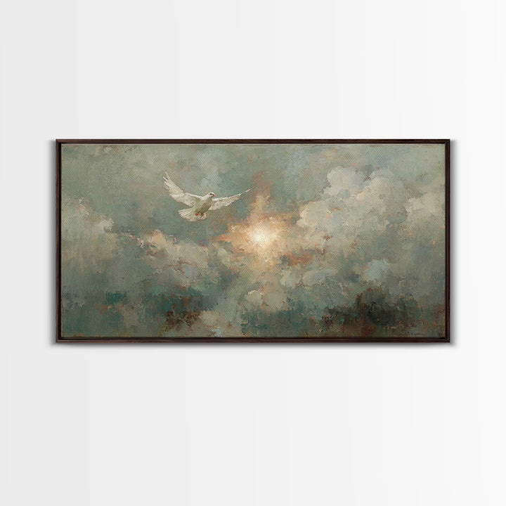 Peaceful Rise | Framed Canvas Print | Christian Art Work | Christmas Canvas Wall Art | Christian Christmas Decorations | Christian Art