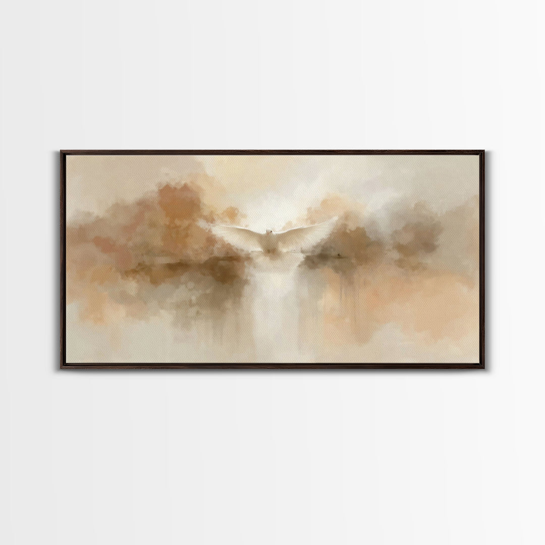 Gentle Ascension, Framed Canvas Print, Christian Art Canvas, Minimalist Christian Art, Christian Wall Art, Christmas Art Prints