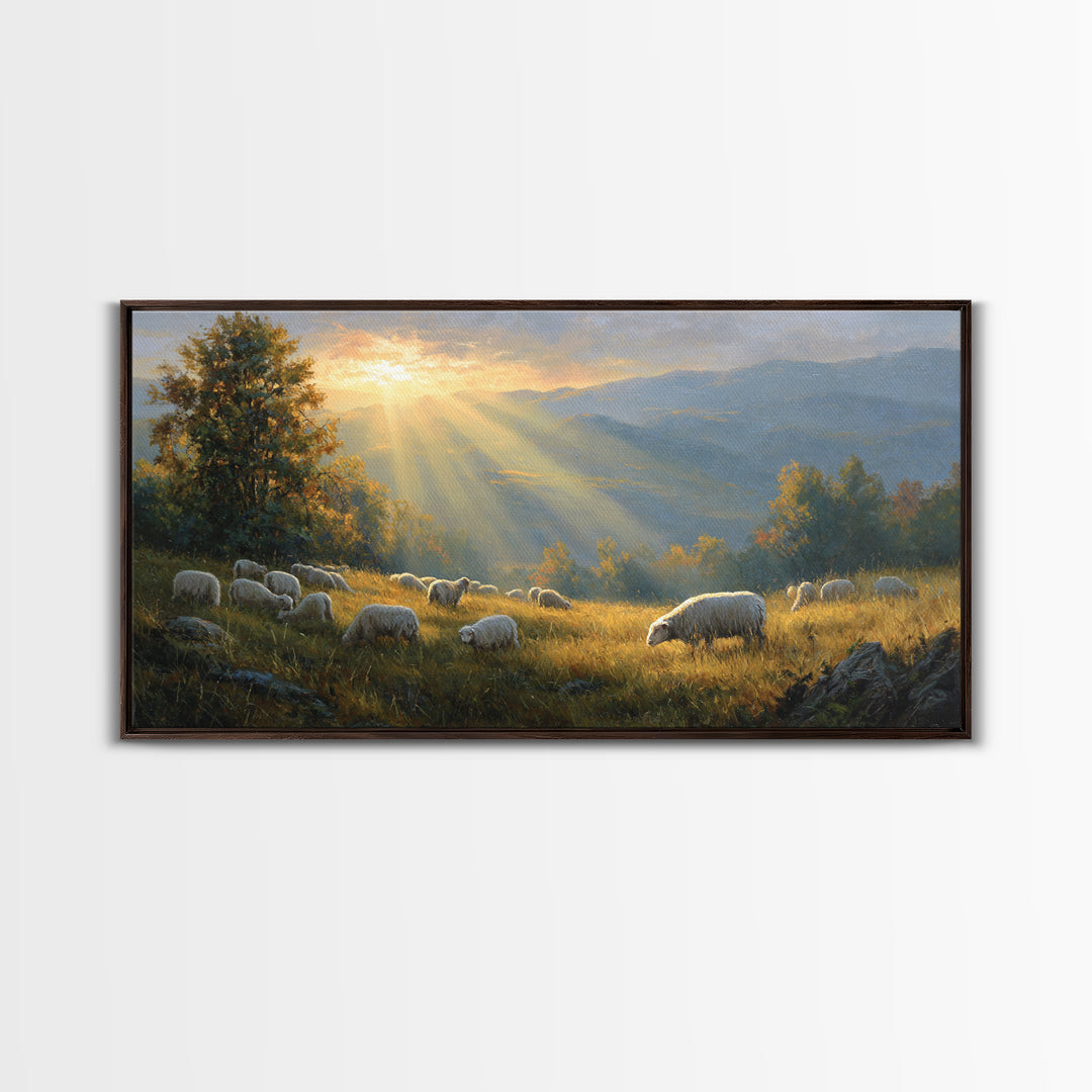 Holy Pasture Whisper | Framed Canvas Print | Christian Art | Christian Canvas Art | Jesus Painting | Christian Christmas | Christian Wall A