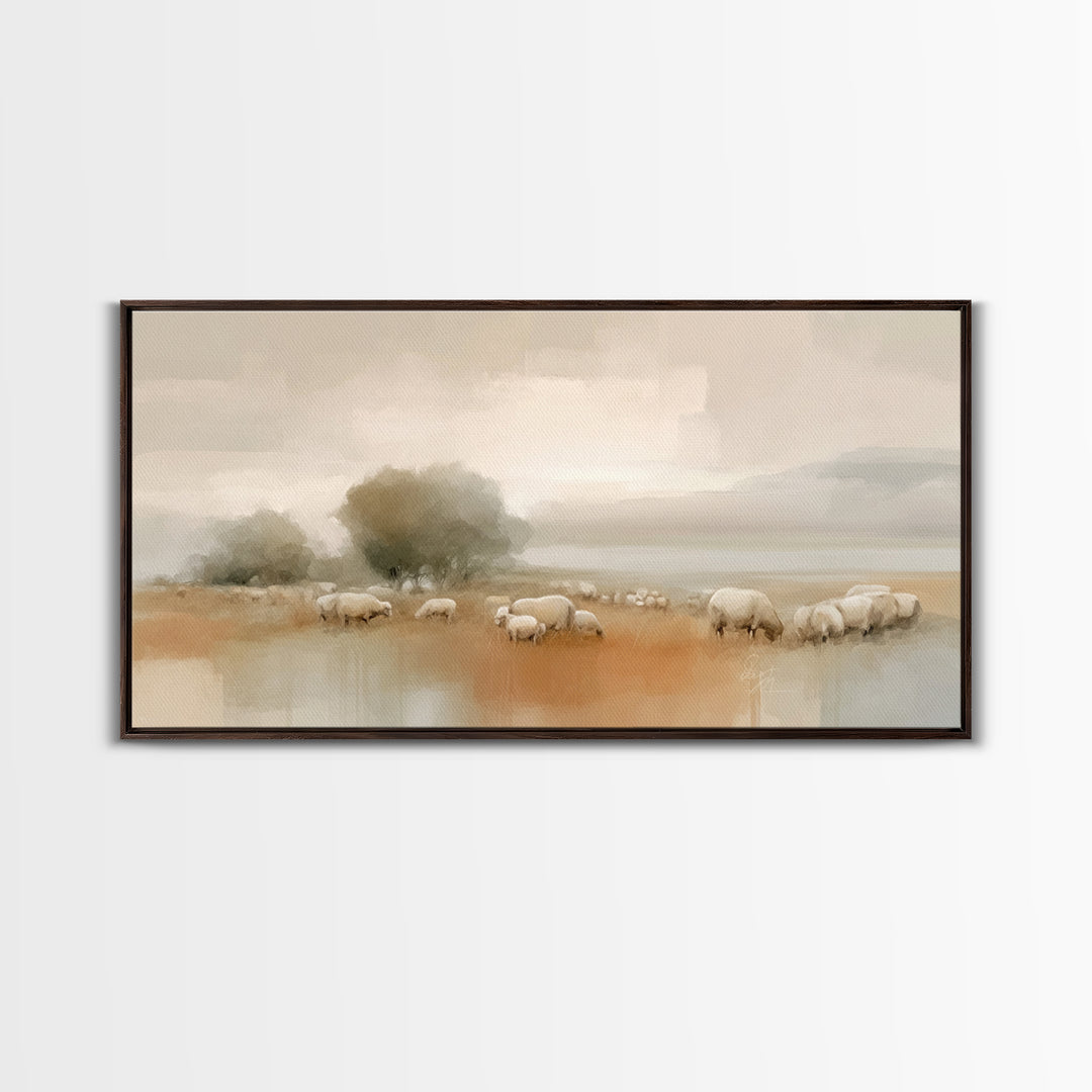 Silent Field Blessing, Framed Canvas Print, Christian Wall Art, Christian Art, Jesus Painting, Christian Art Canvas, Christmas Art, Christi