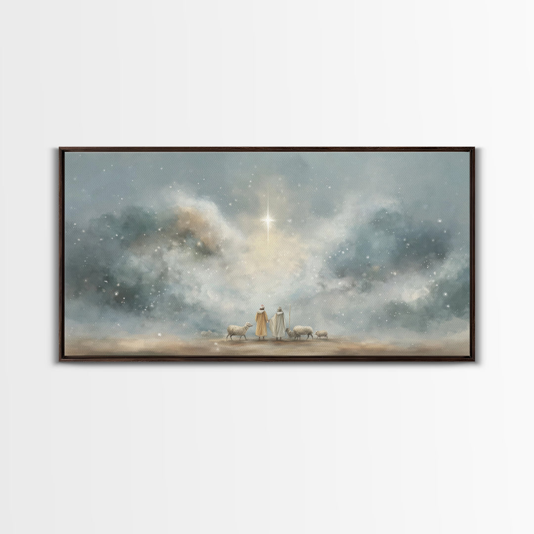 Wonder In The Heavens – Framed Canvas Print – Christian Art Canvas – Christian Wall Art – Christmas Art – Christian Christmas Art – Christi