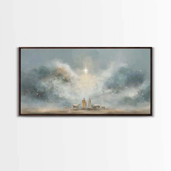Wonder In The Heavens – Framed Canvas Print – Christian Art Canvas – Christian Wall Art – Christmas Art – Christian Christmas Art – Christi
