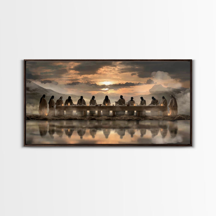 Sacred Supper Horizon – Framed Canvas Print – Christian Wall Art – Christian Art Canvas – Jesus Painting – Christian Christmas Art – Christ