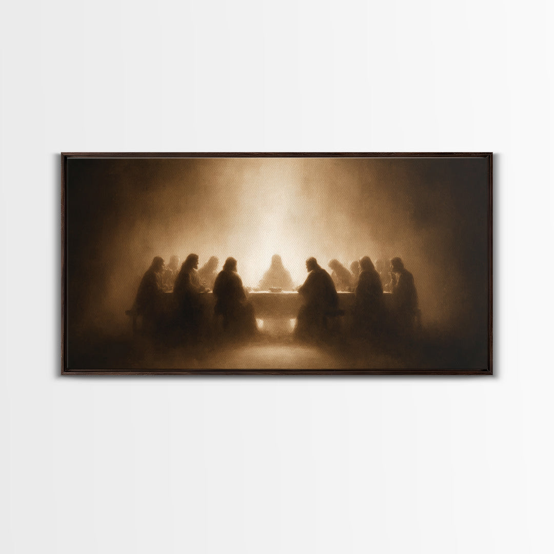Sacred Evening – Framed Canvas Print – Christian Wall Art – Jesus Painting – Christian Christmas Art – Christian Decor – Christian Gift