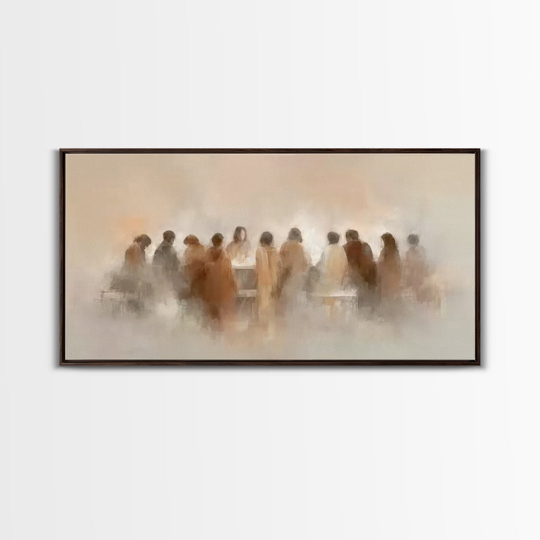 Heavenly Supper, Framed Canvas Print, Christian Art Canvas, Jesus Painting, Christian Wall Art, Christian Christmas Art, Christian Decor