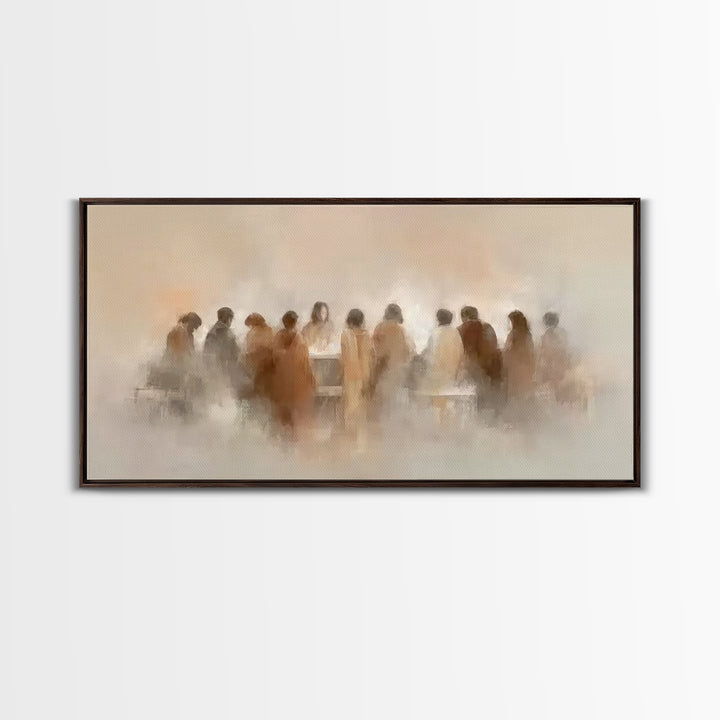 Heavenly Supper, Framed Canvas Print, Christian Art Canvas, Jesus Painting, Christian Wall Art, Christian Christmas Art, Christian Decor