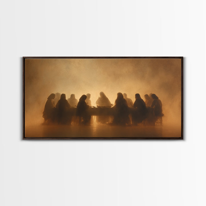 Golden Gathering | Framed Canvas Print | Christian Wall Art | Christian Art Canvas | Jesus Painting | Christian Christmas Decor | Christian
