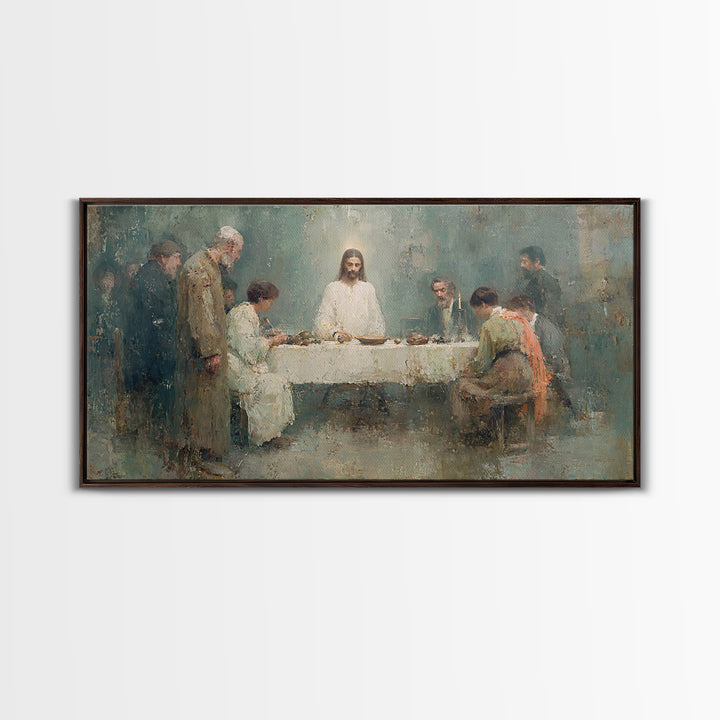 Bright Fellowship, Framed Canvas Print, Christian Art Canvas, Christian Wall Art, Jesus Painting, Christian Gift Ideas, Christmas Art Print