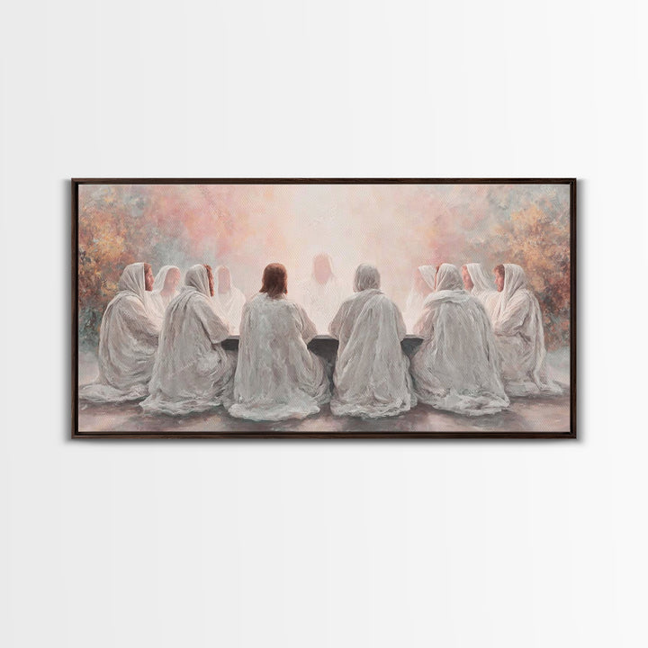 Celestial Feast, Framed Canvas Print, Christian Art Print, Christian Wall Art, Jesus Painting, Christian Christmas Decor, Christian Gift