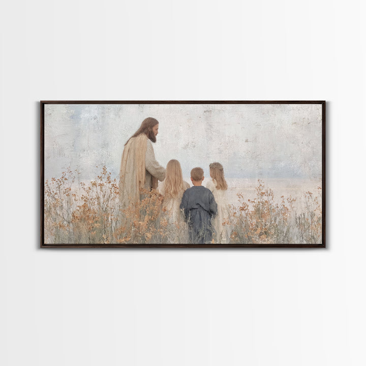 Gentle Meadow – Framed Canvas Print – Christian Art Canvas – Jesus Painting – Christian Wall Art – Christian Gift Ideas – Christian Decor
