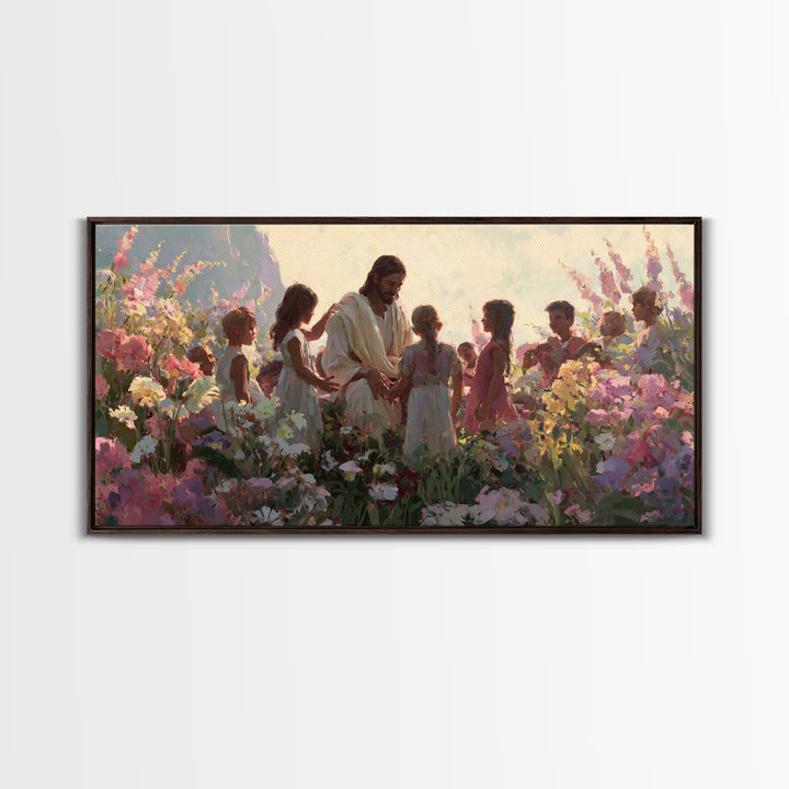 Children Of Hope – Framed Canvas Print – Christian Art Canvas – Jesus Painting – Christian Wall Art – Christian Christmas Art – Vintage Chr