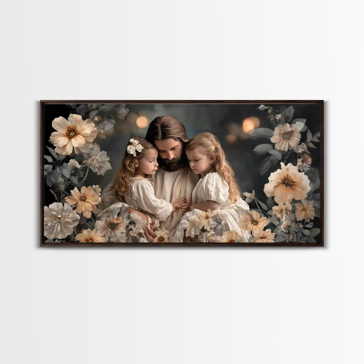 Tender Peace – Framed Canvas Print – Christian Wall Art – Christian Art Canvas – Jesus Painting – Christian Decor – Minimalist Christian Ar