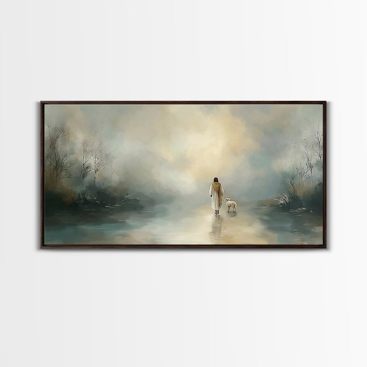Shepherd’s Path | Framed Canvas Print | Christian Art Canvas | Jesus Painting | Christian Wall Art | Christian Decor For Home | Subtle Chri