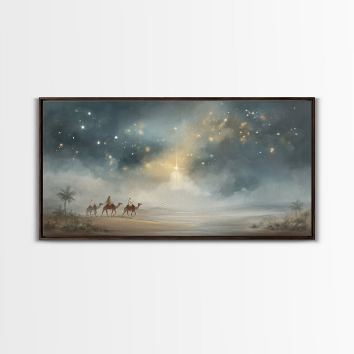 Night Of The Magi - Framed Canvas Print - Christmas Art Prints - Christian Christmas Art - Christian Wall Art - Christian Art Canvas