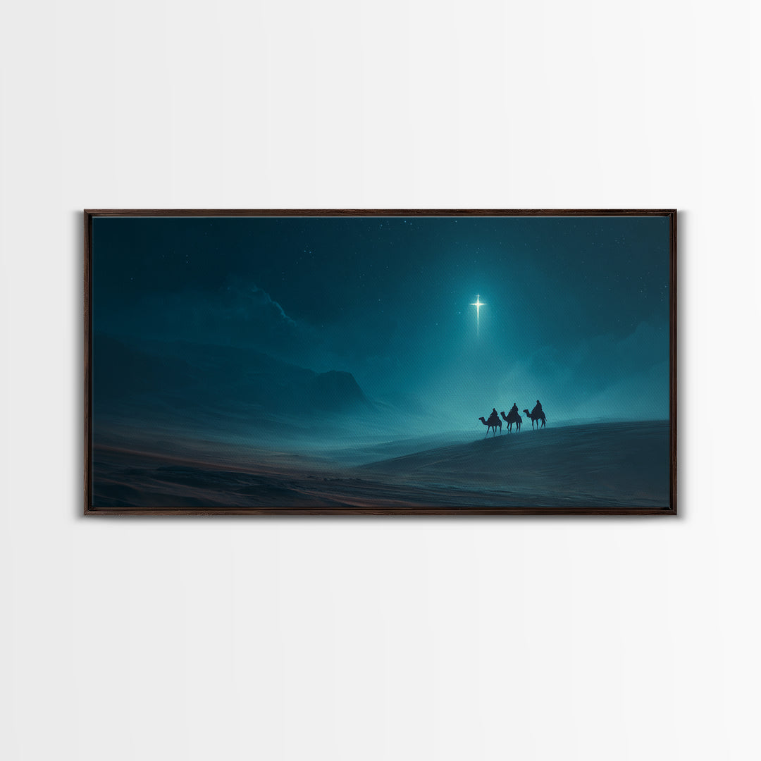 Guided By The Star - Framed Canvas Print - Christian Art Canvas - Christmas Art Prints - Christian Christmas Art - Christian Wall Art