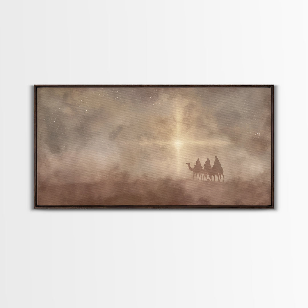 Three Kings Journey - Framed Canvas Print - Christian Wall Art - Christian Christmas Art - Christian Art Canvas - Christmas Art Prints