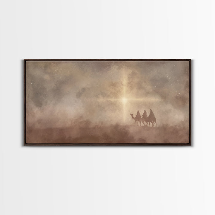 Three Kings Journey - Framed Canvas Print - Christian Wall Art - Christian Christmas Art - Christian Art Canvas - Christmas Art Prints