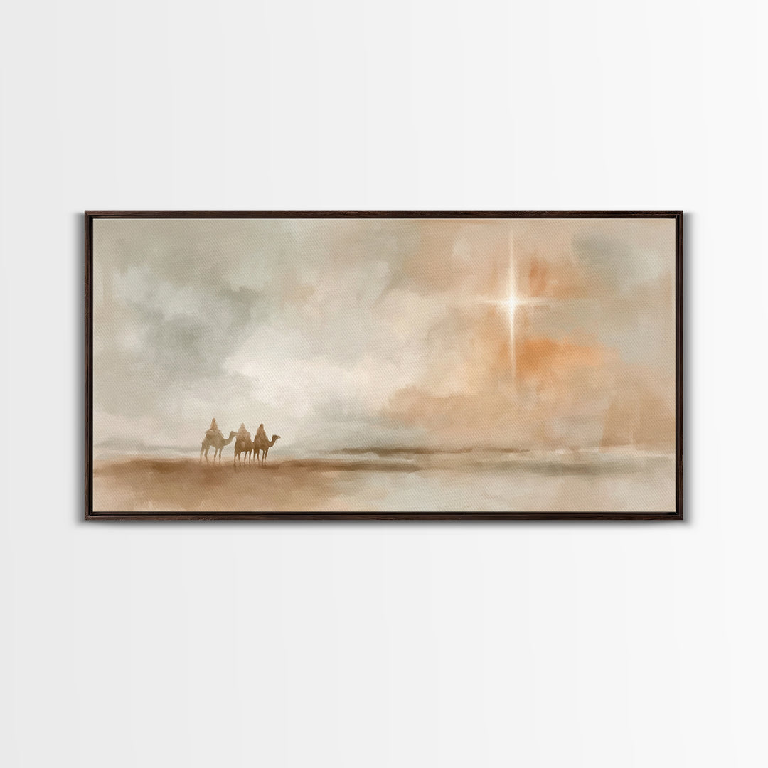 The Guiding Star – Framed Canvas Print – Christian Wall Art – Christian Art Canvas – Jesus Painting – Christmas Art – Christian Art Print