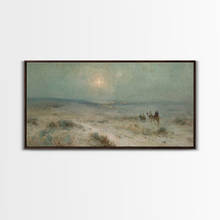 Bethlehem Light | Framed Canvas Print | Christian Art Print | Jesus Painting | Christian Wall Art | Christmas Art | Christian Art Canvas