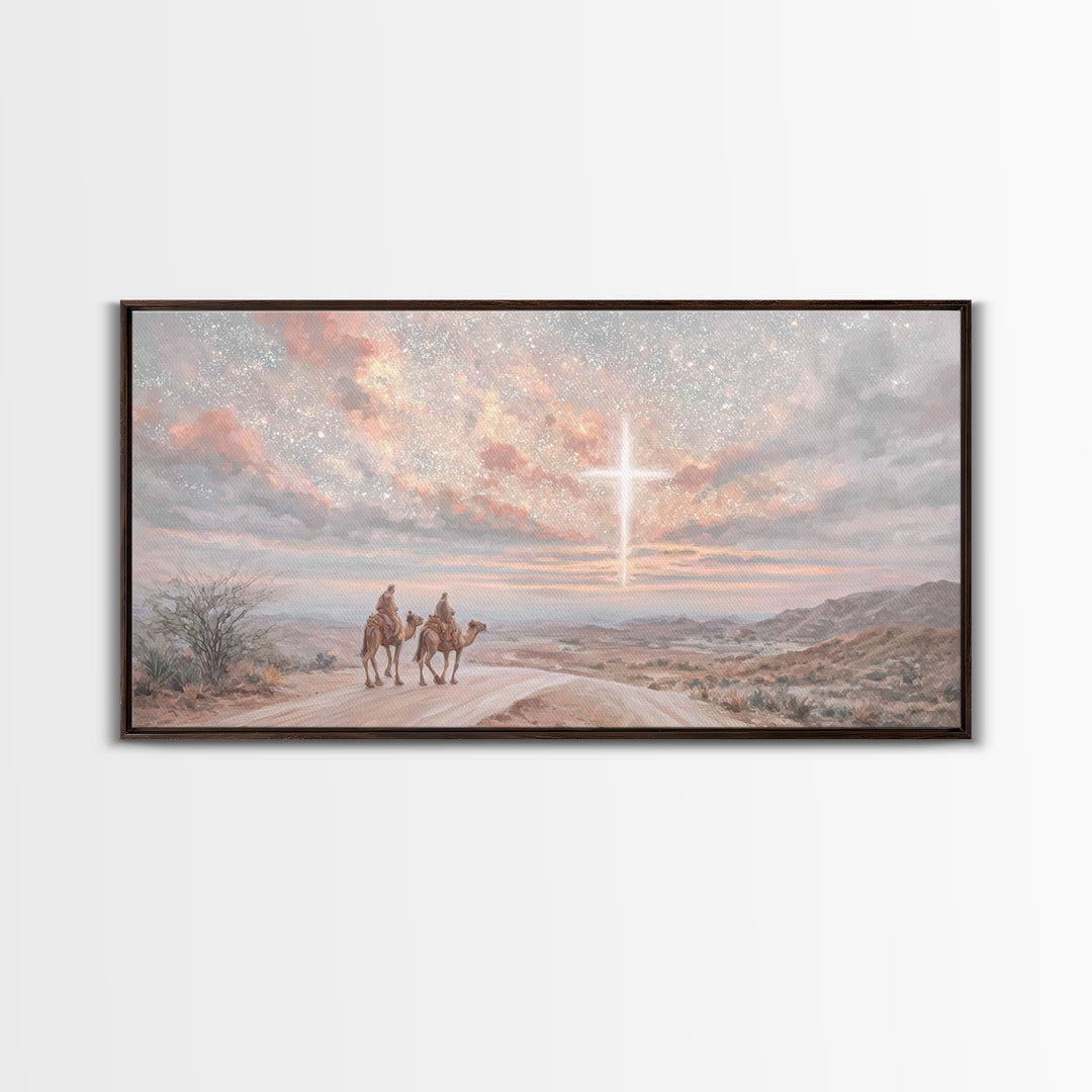 Dawn Of Promise, Framed Canvas Print, Christian Art Print, Christian Wall Art, Jesus Painting, Christian Christmas Art, Christian Art Canva