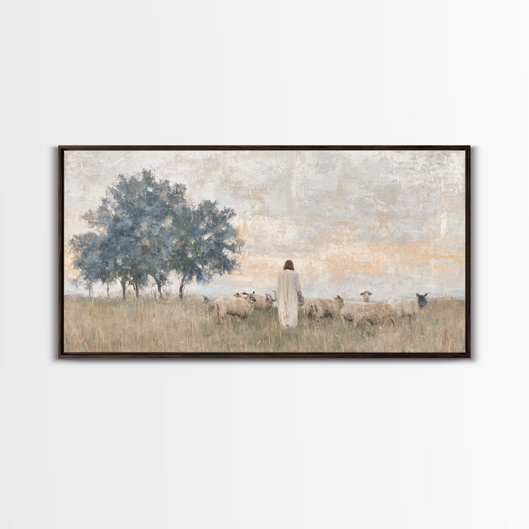 Fields Of Mercy, Framed Canvas Print, Christian Art Print, Christian Wall Art, Jesus Painting, Christian Art Canvas, Christian Christmas Ar