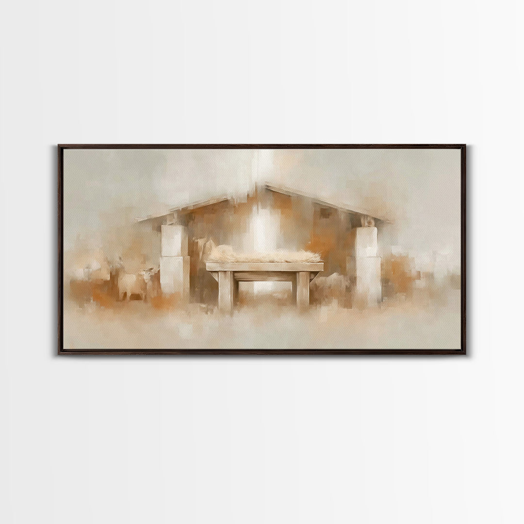 Stable Promise Light | Framed Canvas Print | Christian Art Canvas | Christmas Art | Christian Art Gift | Framed Christmas Art
